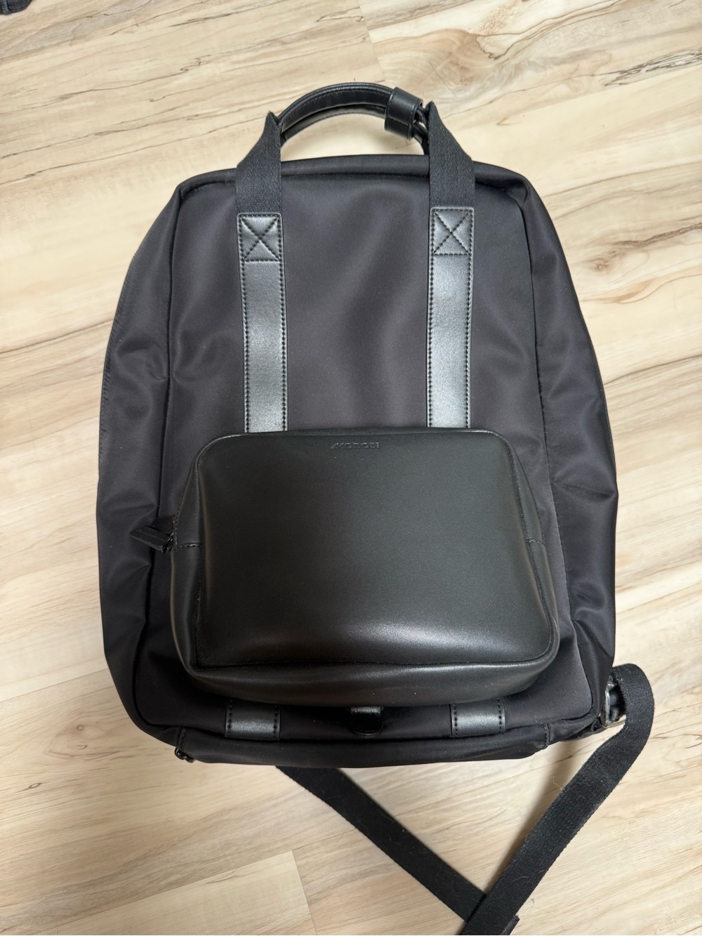 Monos Black Backpack with Detachable Front Pouch